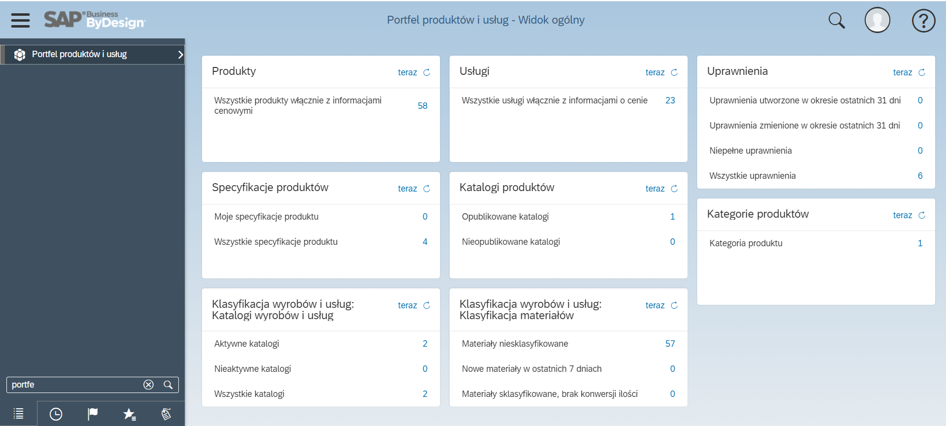 SAP Business ByDesign - Portfel produktów i usług